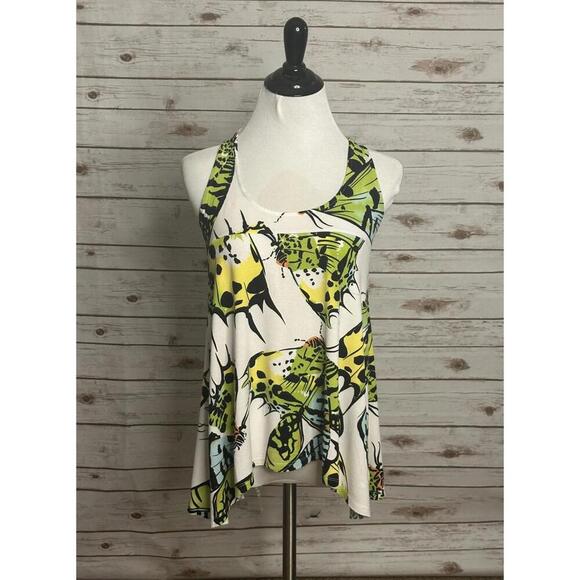 Cabi Y2K multicolored butterfly flowy trapeze racerback tank top Size XS - Picture 1 of 6